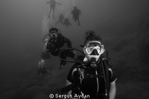 my friends from Demre 
Blue Cave Dive Point by Sergun Aydan 